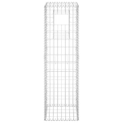 Gabion Basket Posts 2 pcs 40x40x140 cm Iron