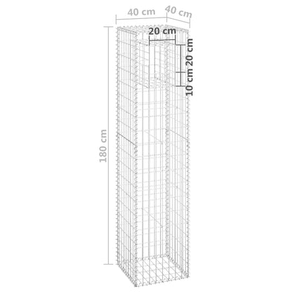 Gabion Basket Post 15.7"x15.7"x70.9" Iron