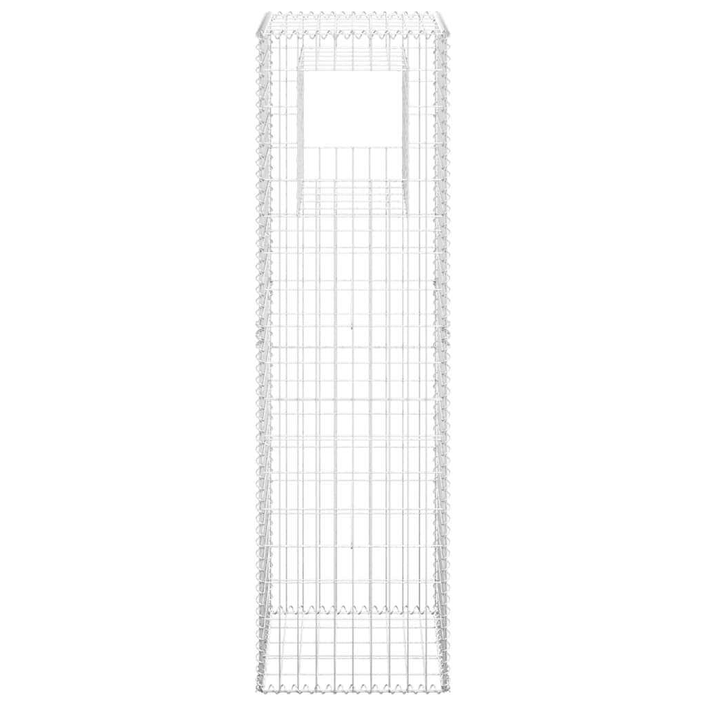 Gabion Basket Posts 2 pcs 50x50x180 cm Iron