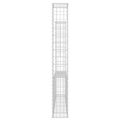U-shape Gabion Basket with 2 Posts Iron 140x20x150 cm