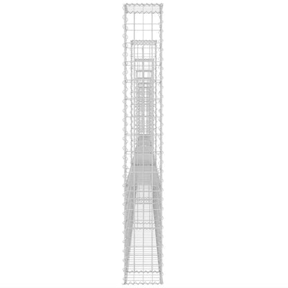 U-shape Gabion Basket with 7 Posts Iron 740x20x150 cm