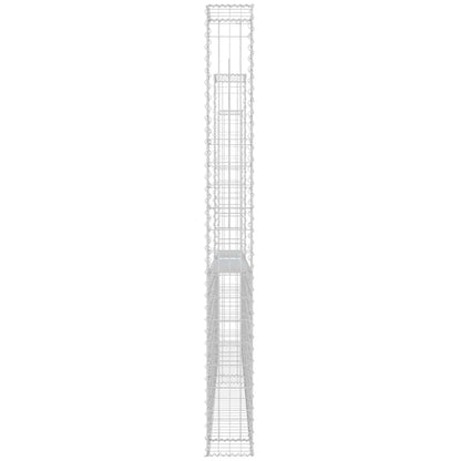 U-shape Gabion Basket with 2 Posts Iron 55.1"x7.9"x78.7"
