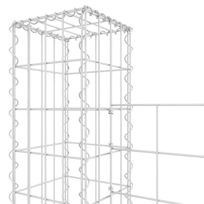 U-shape Gabion Basket with 2 Posts Iron 55.1"x7.9"x78.7"