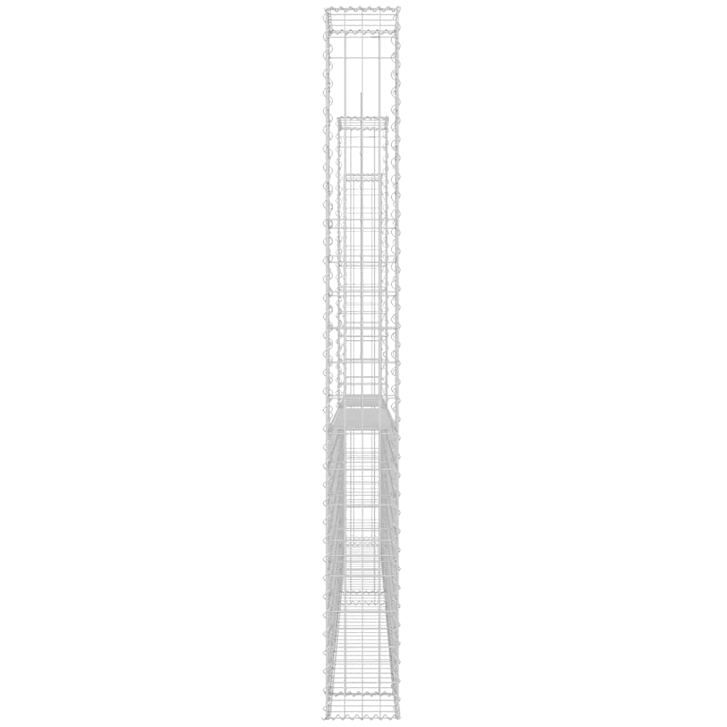 U-shape Gabion Basket with 3 Posts Iron 260x20x200 cm