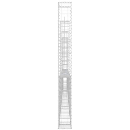 U-shape Gabion Basket with 6 Posts Iron 620x20x200 cm