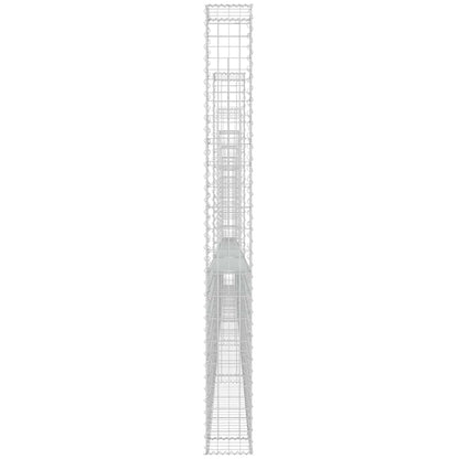 U-shape Gabion Basket with 7 Posts Iron 740x20x200 cm