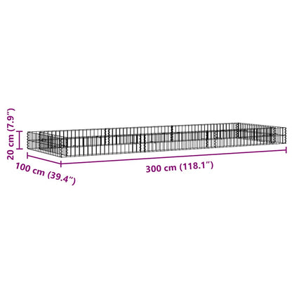 Gabion Raised Bed Galvanized Steel 118.1"x39.4"x7.9"