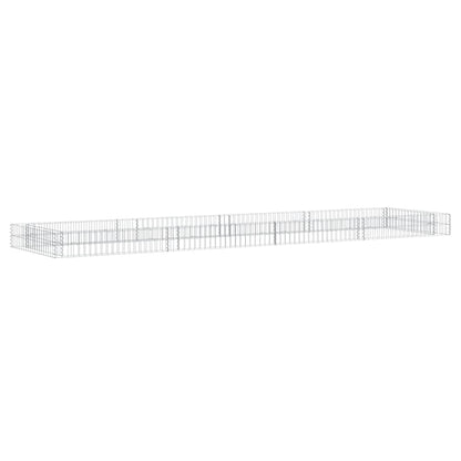 Gabion Raised Bed Galvanised Steel 400x100x20 cm