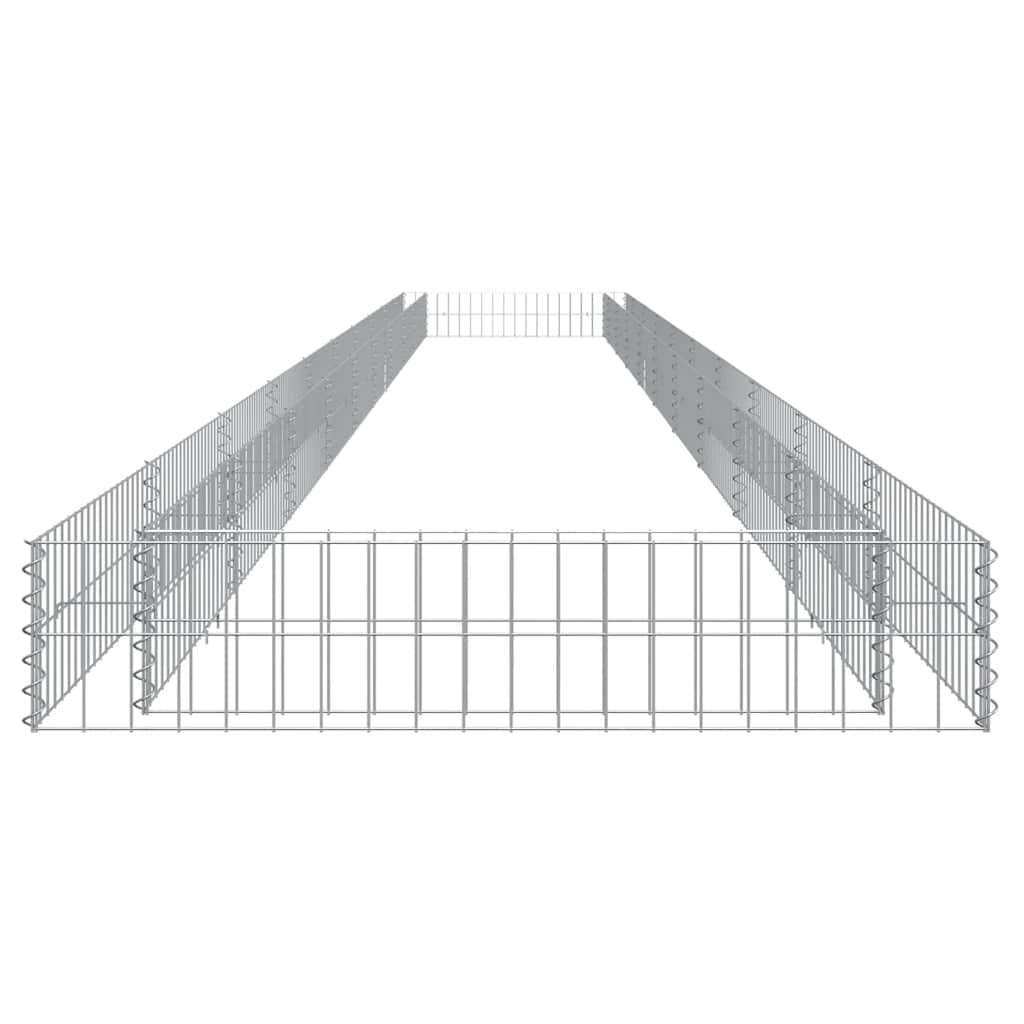 Gabion Raised Bed Silver Galvanized steel Extra Long Durable