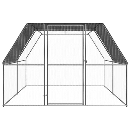 Chicken Cage Silver and silver gray Galvanized steel, Polyethylene