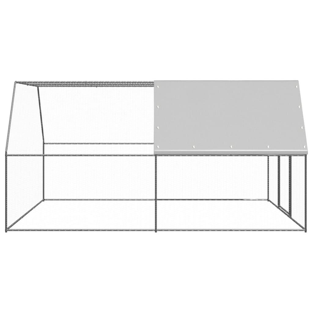 Chicken Cage Silver and silver gray Galvanized steel, Polyethylene