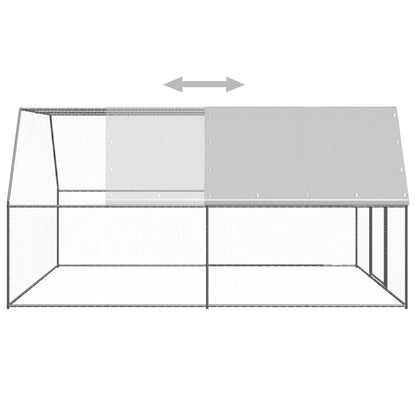 Chicken Cage Silver and silver gray Galvanized steel, Polyethylene