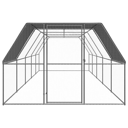 Chicken Cage Silver Galvanized steel Large Durable Chicken Coop