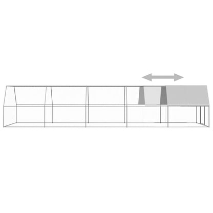 Chicken Cage Silver Galvanized steel Large Durable Chicken Coop