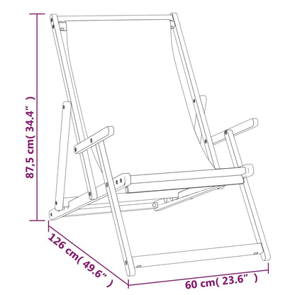 Folding Beach Chair Solid Wood Teak Cream