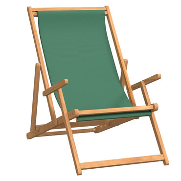 Folding Beach Chair Solid Wood Teak Green