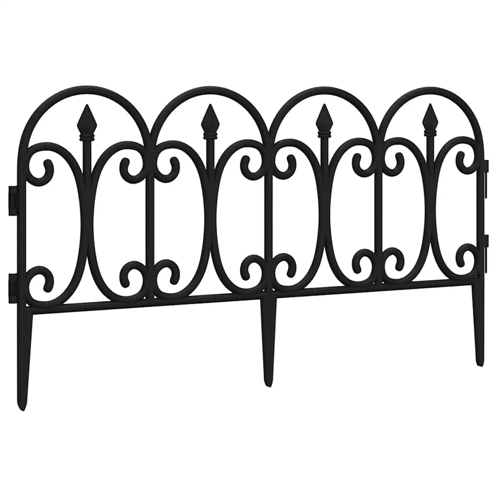Lawn Edgings 17 pcs Black 10 m PP
