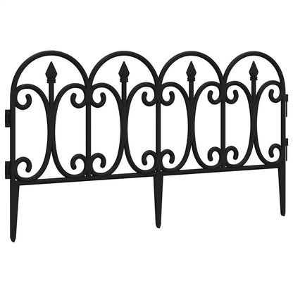 Lawn Edgings 17 pcs Black 10 m PP