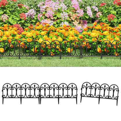 Lawn Edgings 17 pcs Black 10 m PP