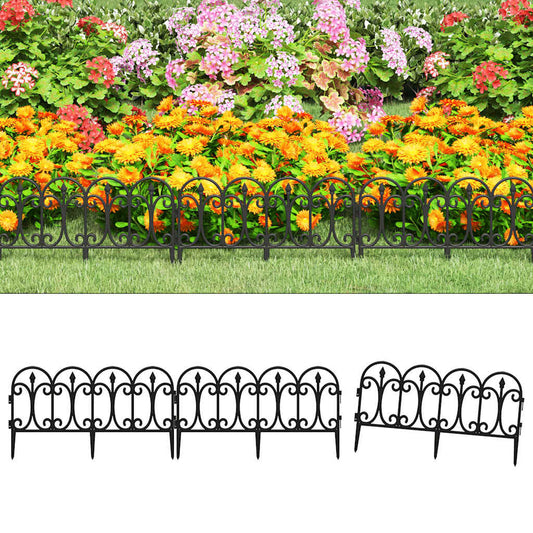 Lawn Edgings 17 pcs Black 10 m PP