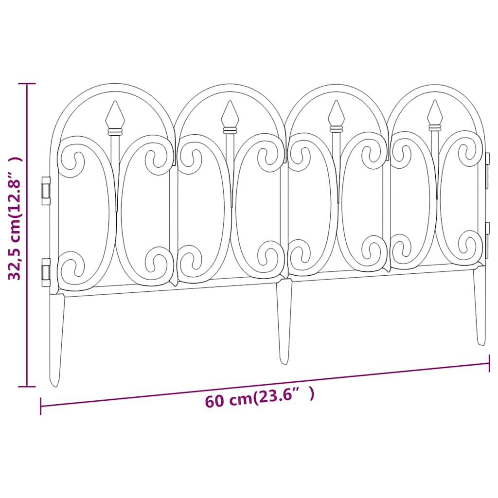 Lawn Edgings 17 pcs White 10 m PP