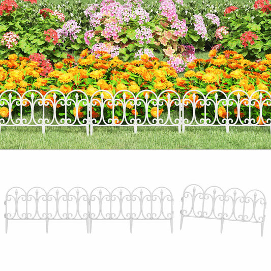 Lawn Edgings 17 pcs White 10 m PP