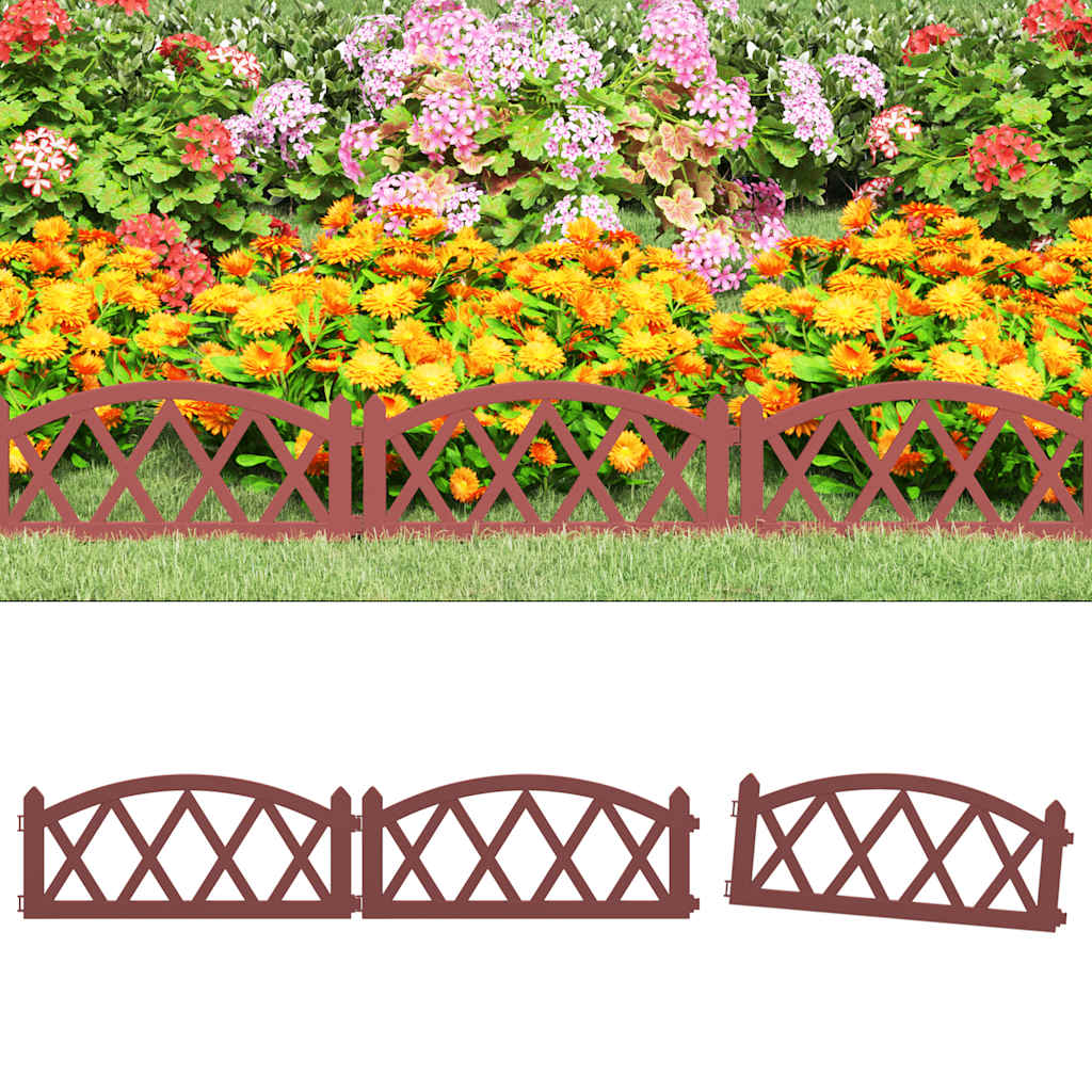 Lawn Edgings 17 pcs Red 10 m PP
