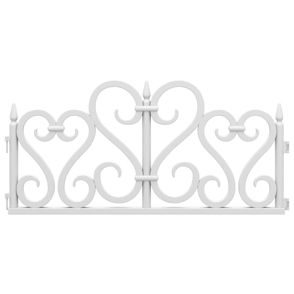 Lawn Edgings 17 pcs White 10 m PP