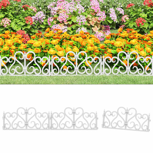 Lawn Edgings 17 pcs White 10 m PP