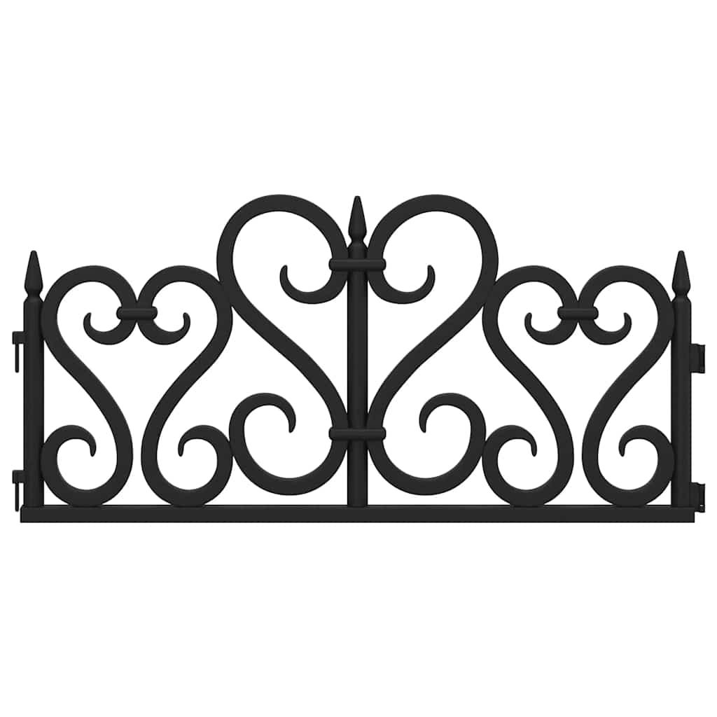 Lawn Edgings 17 pcs Black 10 m PP