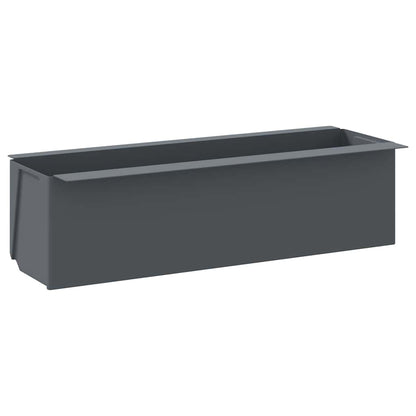 Flower Box Set of 12 Gray Polypropylene 14.2 in x 5.3 in x 3.7 in