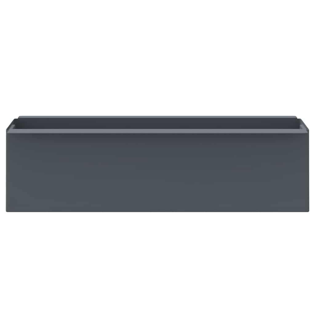 Flower Box Set of 12 Gray Polypropylene 14.2 in x 5.3 in x 3.7 in
