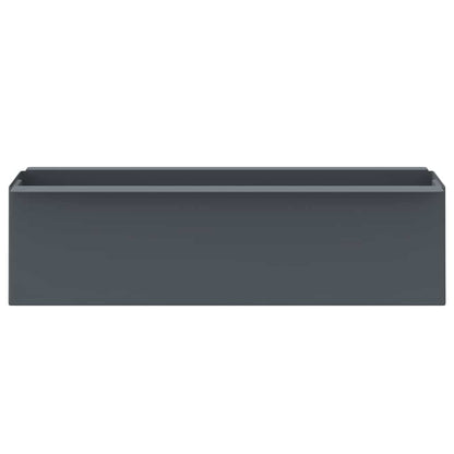 Flower Box Set of 12 Gray Polypropylene 14.2 in x 5.3 in x 3.7 in