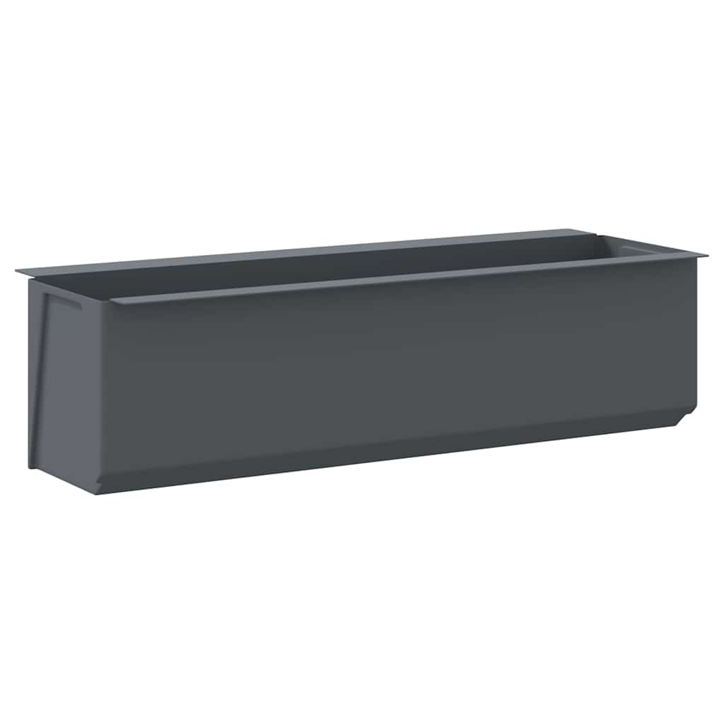 Flower Box Set of 12 Gray Polypropylene 14.2 in x 5.3 in x 3.7 in
