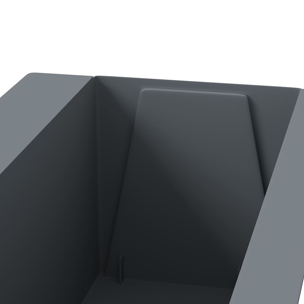 Flower Box Set of 12 Gray Polypropylene 14.2 in x 5.3 in x 3.7 in