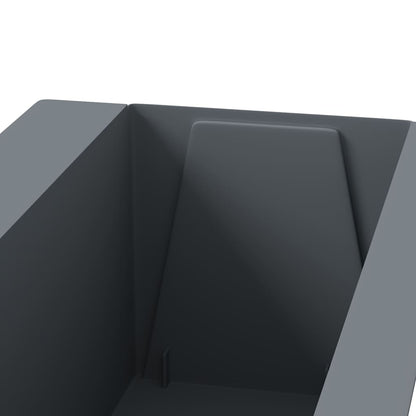 Flower Box Set of 12 Gray Polypropylene 14.2 in x 5.3 in x 3.7 in