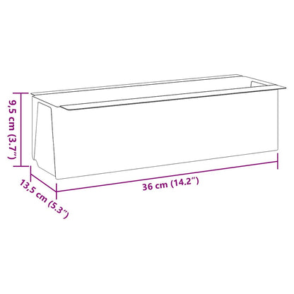 Flower Box Set of 12 Gray Polypropylene 14.2 in x 5.3 in x 3.7 in