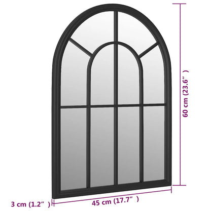 Garden Mirror | Black | Iron, Glass | Medium | Decorative Inlays
