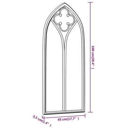 Garden Mirror Sand 100x45 cm Iron for Outdoor Use