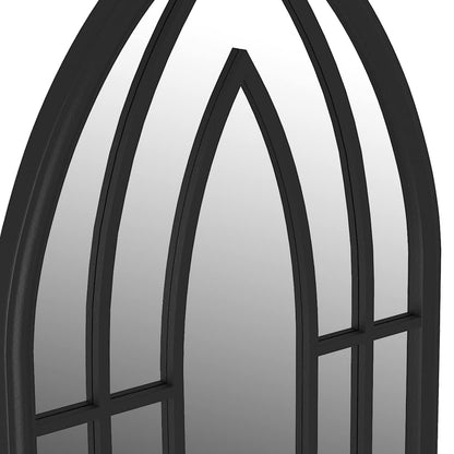 Garden Mirror | Black | Iron, Glass | Decorative Inlays | Garden Mirror
