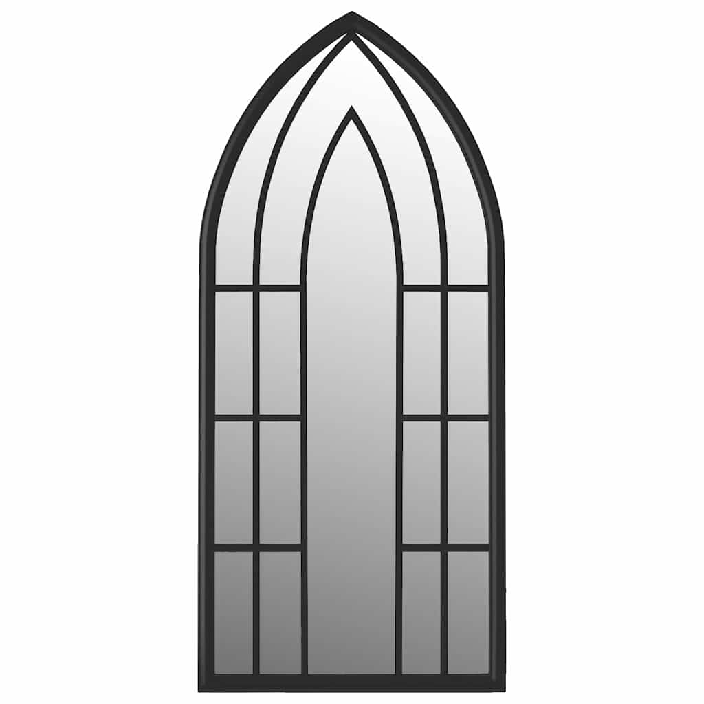 Garden Mirror | Black | Iron, Glass | 70x30 cm | Decorative Inlays