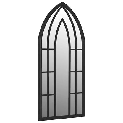 Garden Mirror | Black | Iron, Glass | 70x30 cm | Decorative Inlays