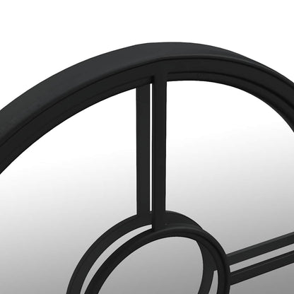 Round Garden Mirror | Black | Iron | Medium | Decorative Inlays | Mirror