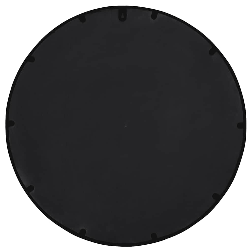 Round Garden Mirror | Black | Iron | 60 cm diameter | Decorative Inlays