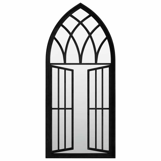 Garden Mirror Black 100x45 cm Iron for Outdoor Use