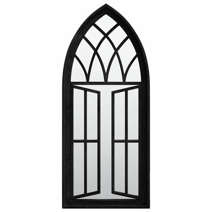 Garden Mirror | Black | Iron, Glass | 70x30 cm | Decorative Inlays