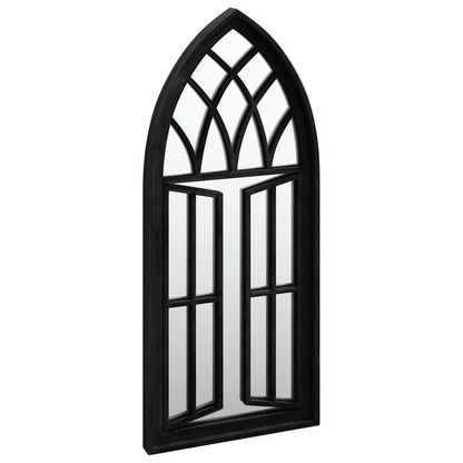 Garden Mirror | Black | Iron, Glass | 70x30 cm | Decorative Inlays