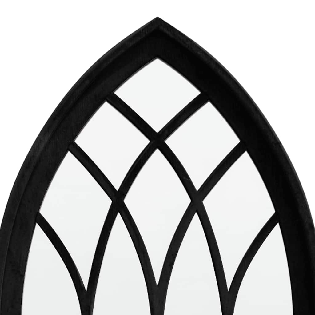 Garden Mirror | Black | Iron, Glass | 70x30 cm | Decorative Inlays