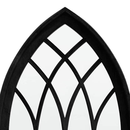 Garden Mirror | Black | Iron, Glass | 70x30 cm | Decorative Inlays