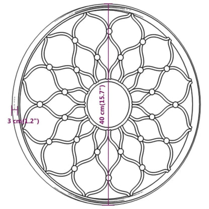 Garden Mirror Sand 40x3 cm Iron Round for Outdoor Use